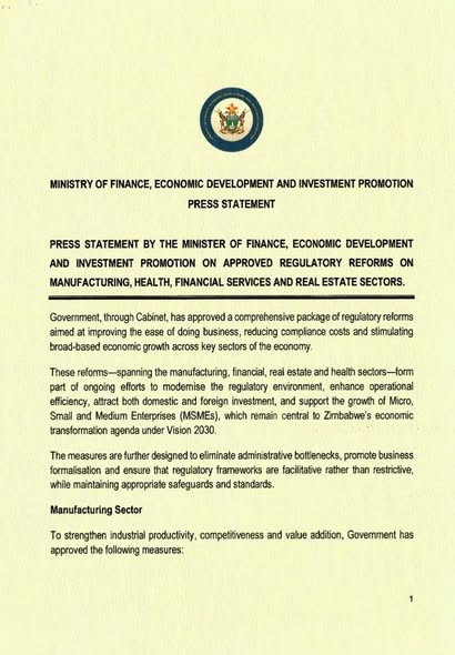 Zimbabwe Cuts Import Licence Fees